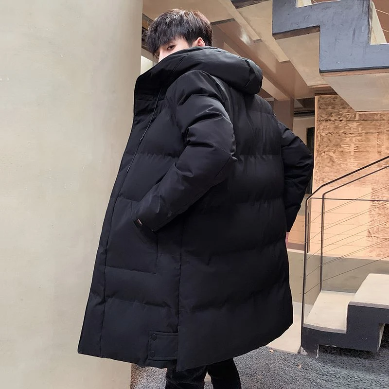 波司豋羽绒服服冬季加长棉大衣男士中长款过膝加厚大码青年连帽大