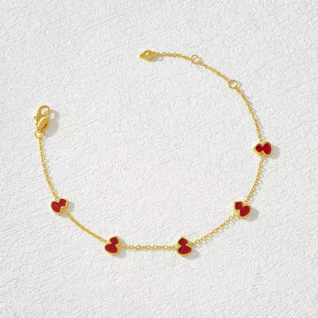 钛钢手链 木木（RZ5883） 19厘米 安可拉红葫芦手链