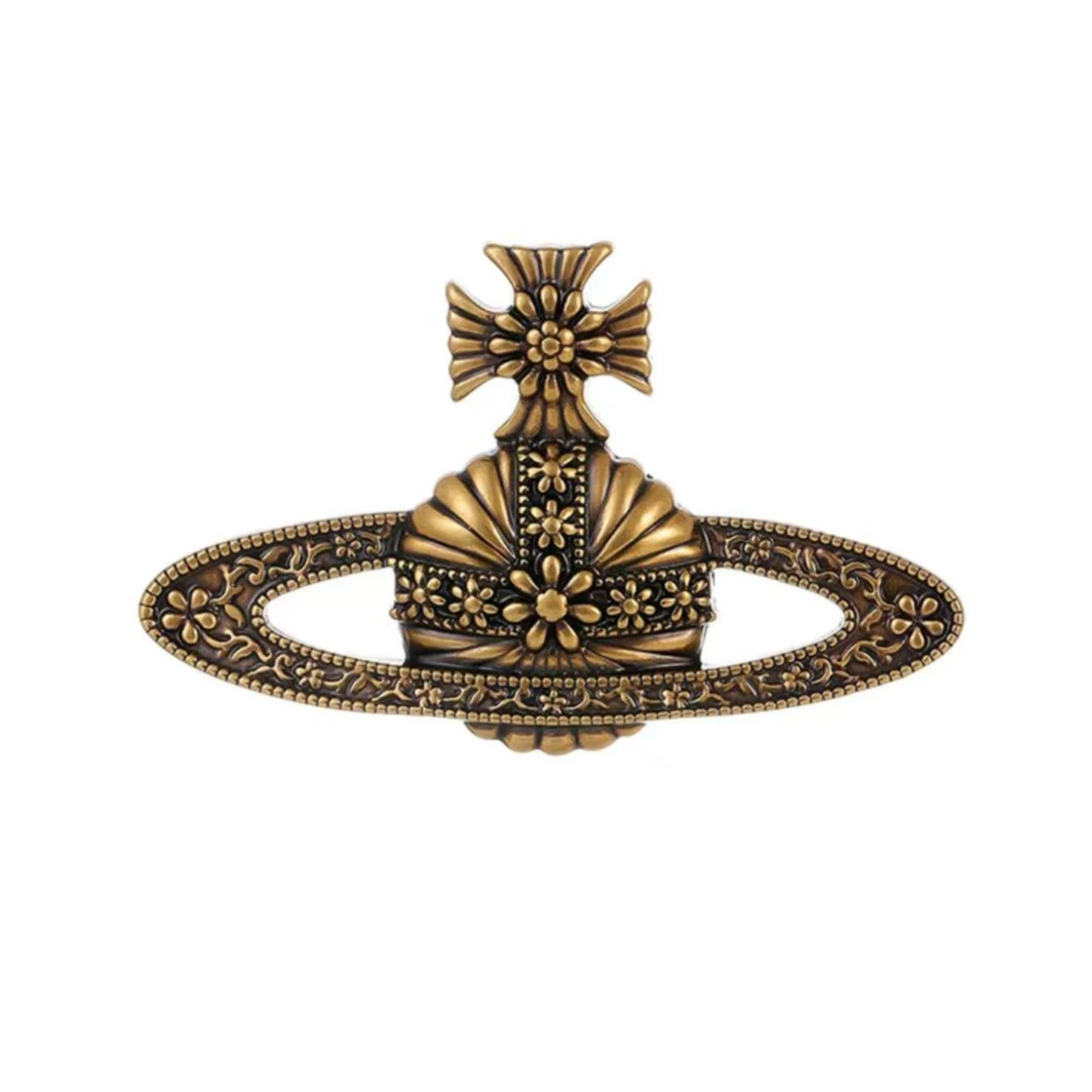 铜合金胸针 木木（RZ6256）做旧复古雕花土星胸针