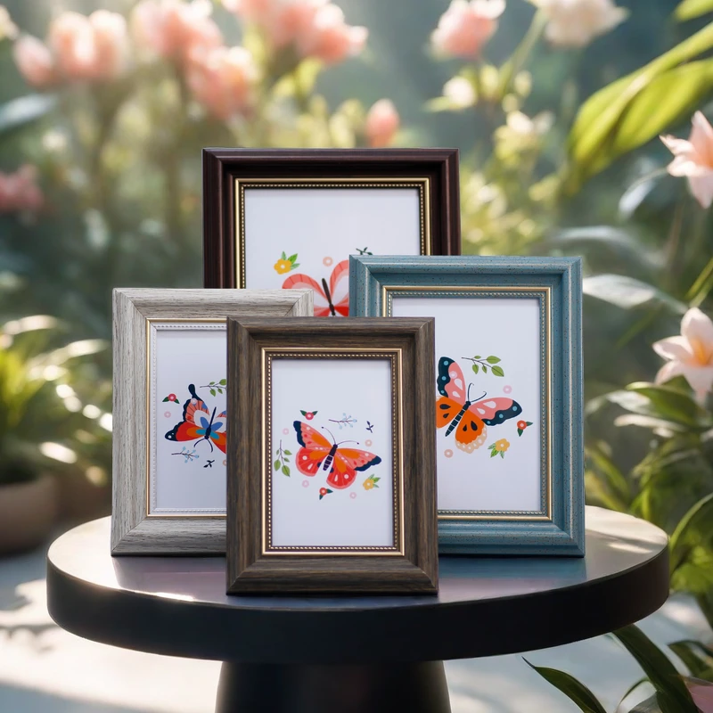 新中式国风相框定制LOGO横竖通用可摆可挂装饰饰品框宝宝写真合照