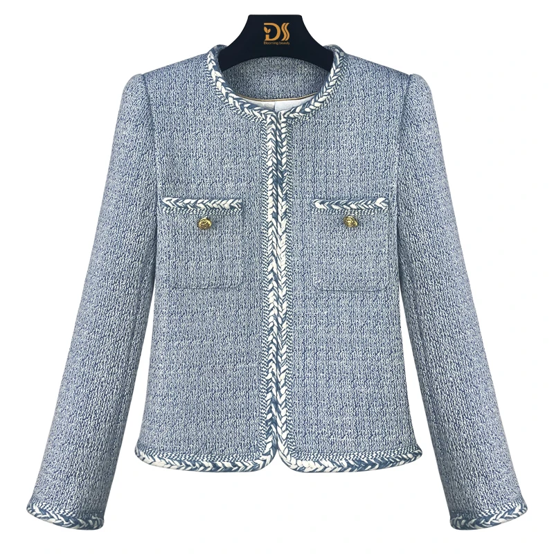 【独设甄选250318鹅绒】时尚名媛高端设计感小香风加绒外套