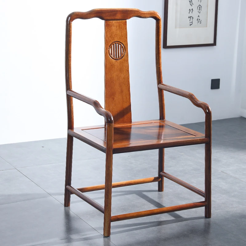 巴西黄檀浩然主椅茶桌椅新中式 靠背圈椅实木餐椅家用办公茶椅