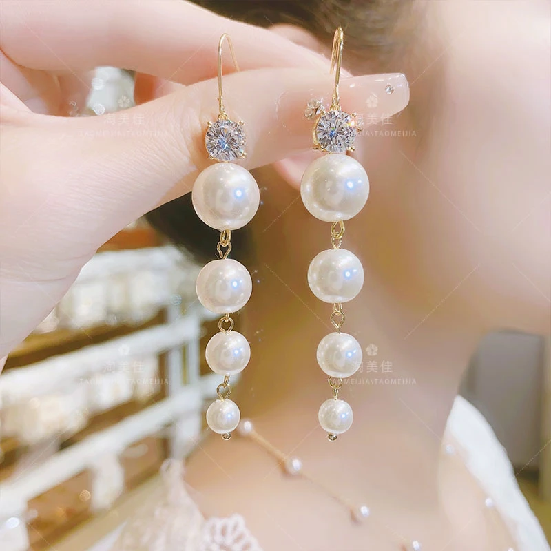 铜合金耳饰 新款优雅珠珠耳饰显瘦精致轻奢温柔百搭大气耳环G206