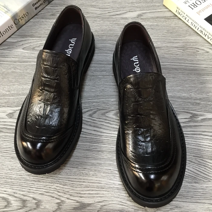 清仓外贸撤柜清仓真皮男鞋大头皮鞋男圆头布洛克皮鞋男英伦商务休