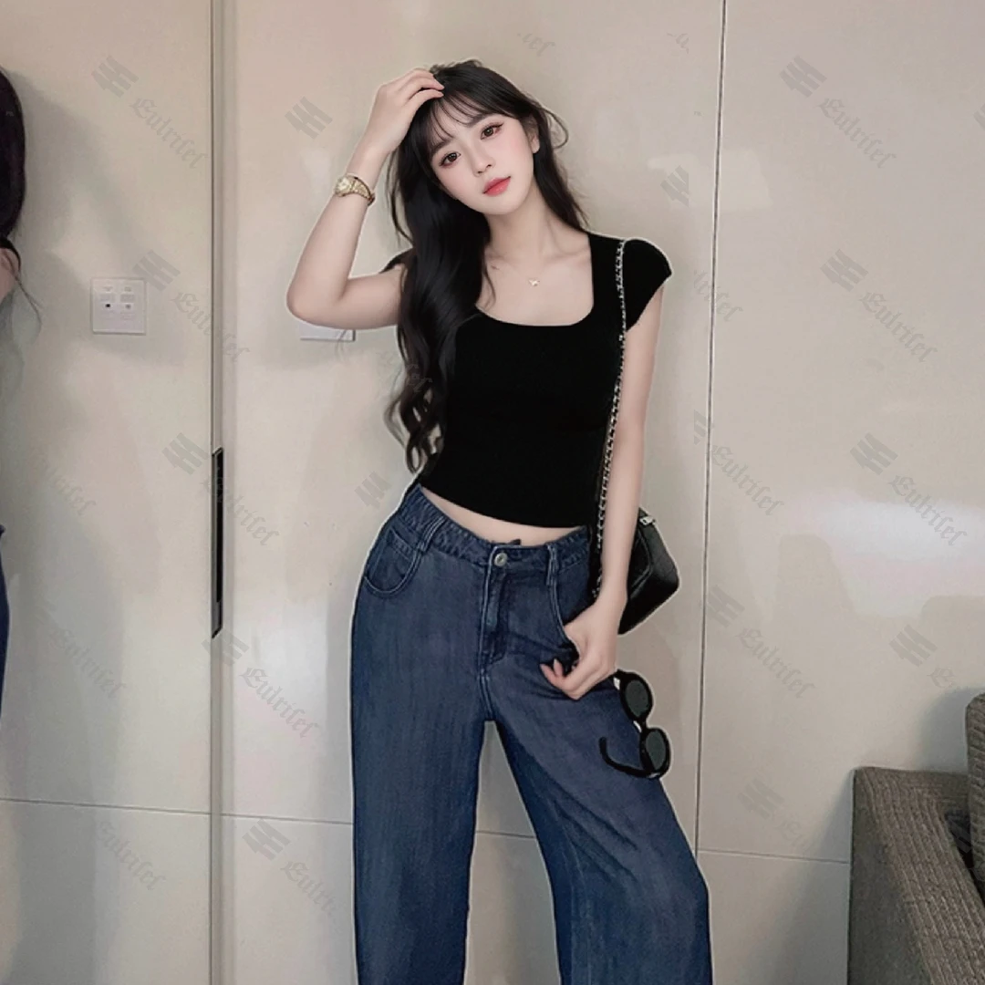 【方领毛织】2024显瘦女背心打底修身设计感毛领毛织纯色背心WMZ029