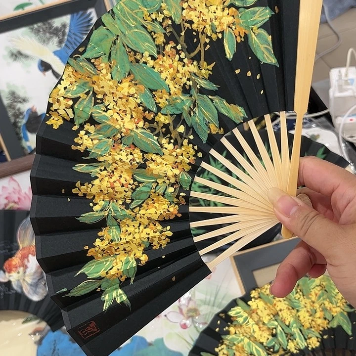 扇子淄博特产八大局手绘扇子