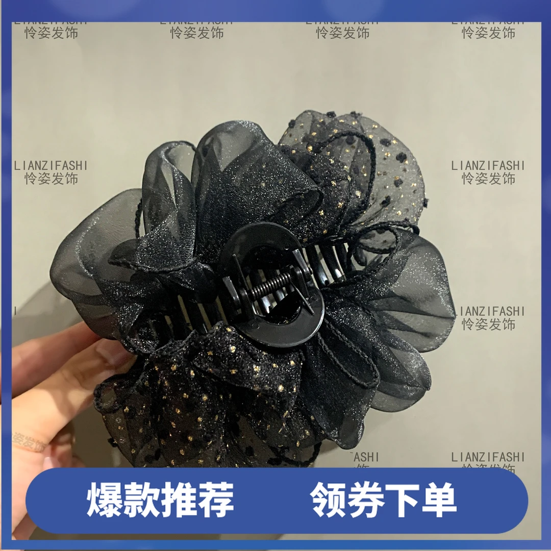 拼色泡泡大公主新娘秋冬发夹发卡夹子头饰气质小香风春夏包头复古