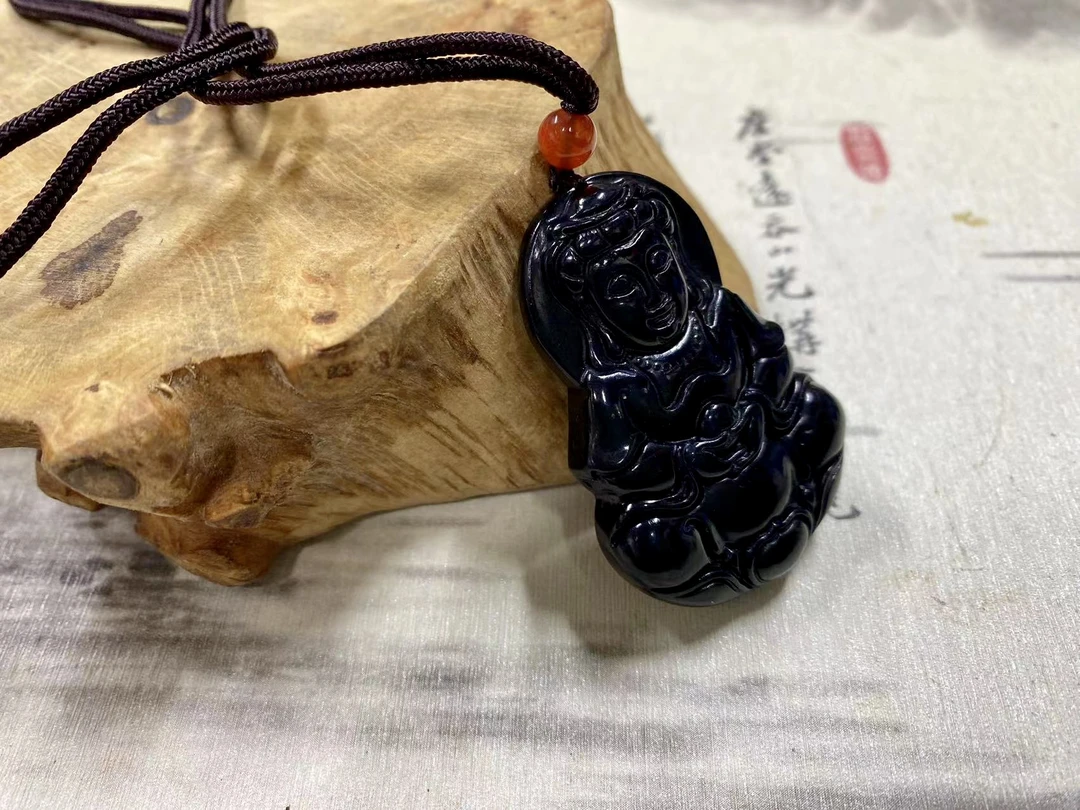 【双辉甄选】和田玉 黑羊脂  观音菩萨 男女均可戴  任选其一发货