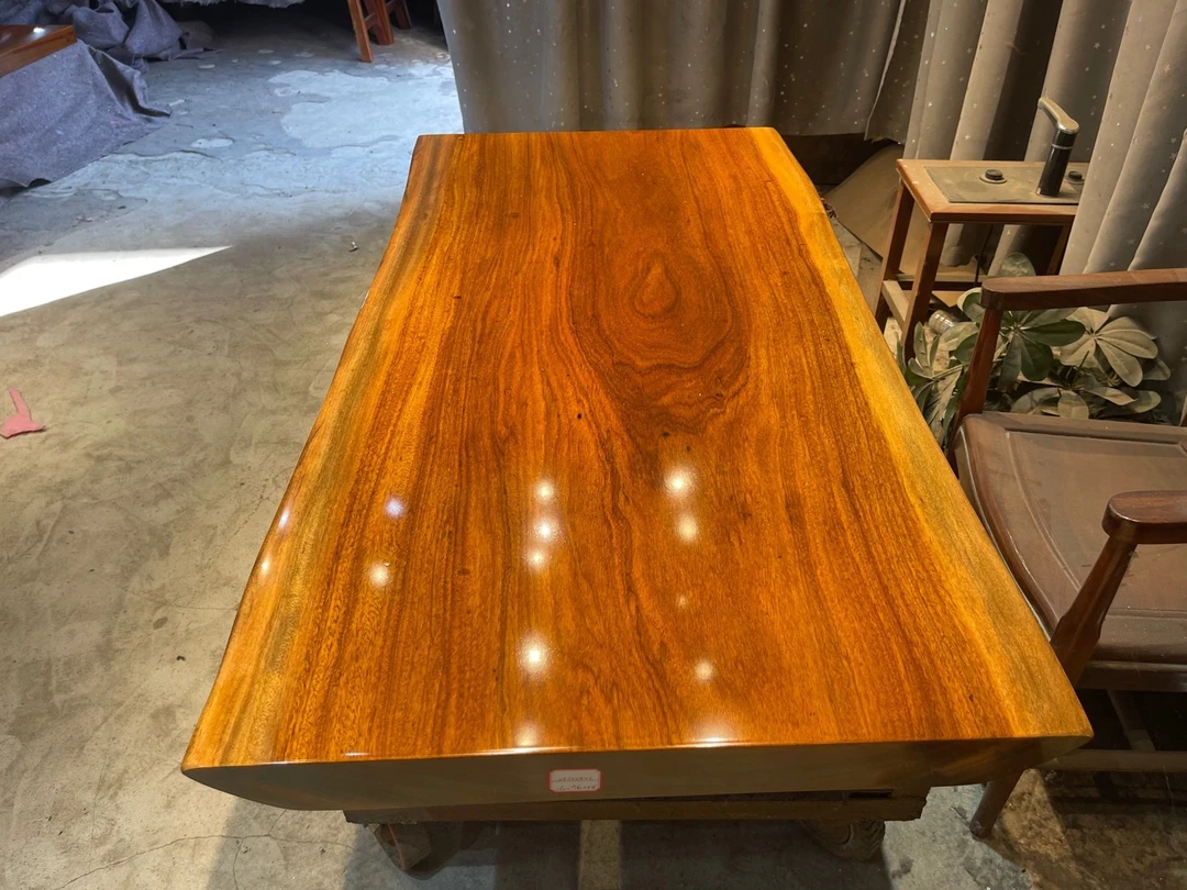 ［12号］非洲圆盘豆160-80-8自然边实木大板桌（不包邮）