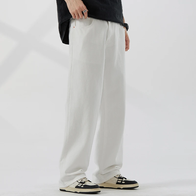 EP秋季cleanfit垂感直筒牛仔裤男美式高街纯棉长裤男潮牌宽松裤子