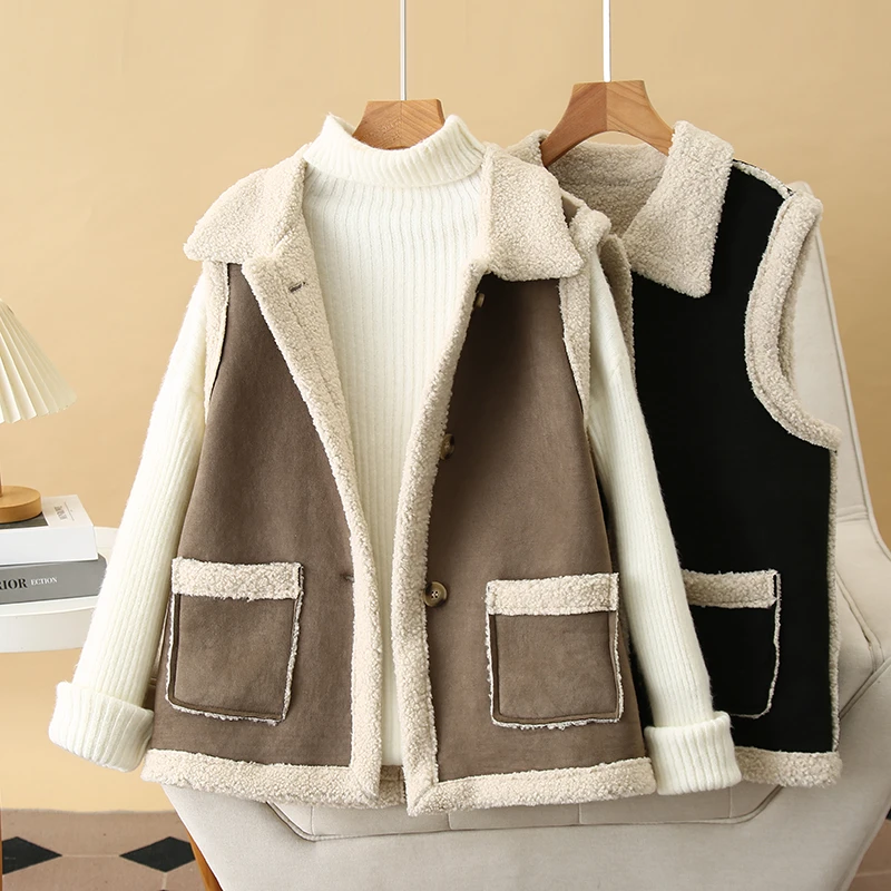 卡洛町大码女装110-200斤秋季新款时尚百搭保暖拼接马甲8979