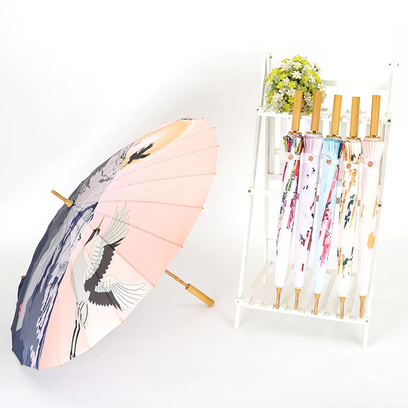 雨伞晴雨两用24骨加固加厚高颜值女生汉服古风长柄伞手动结实抗风