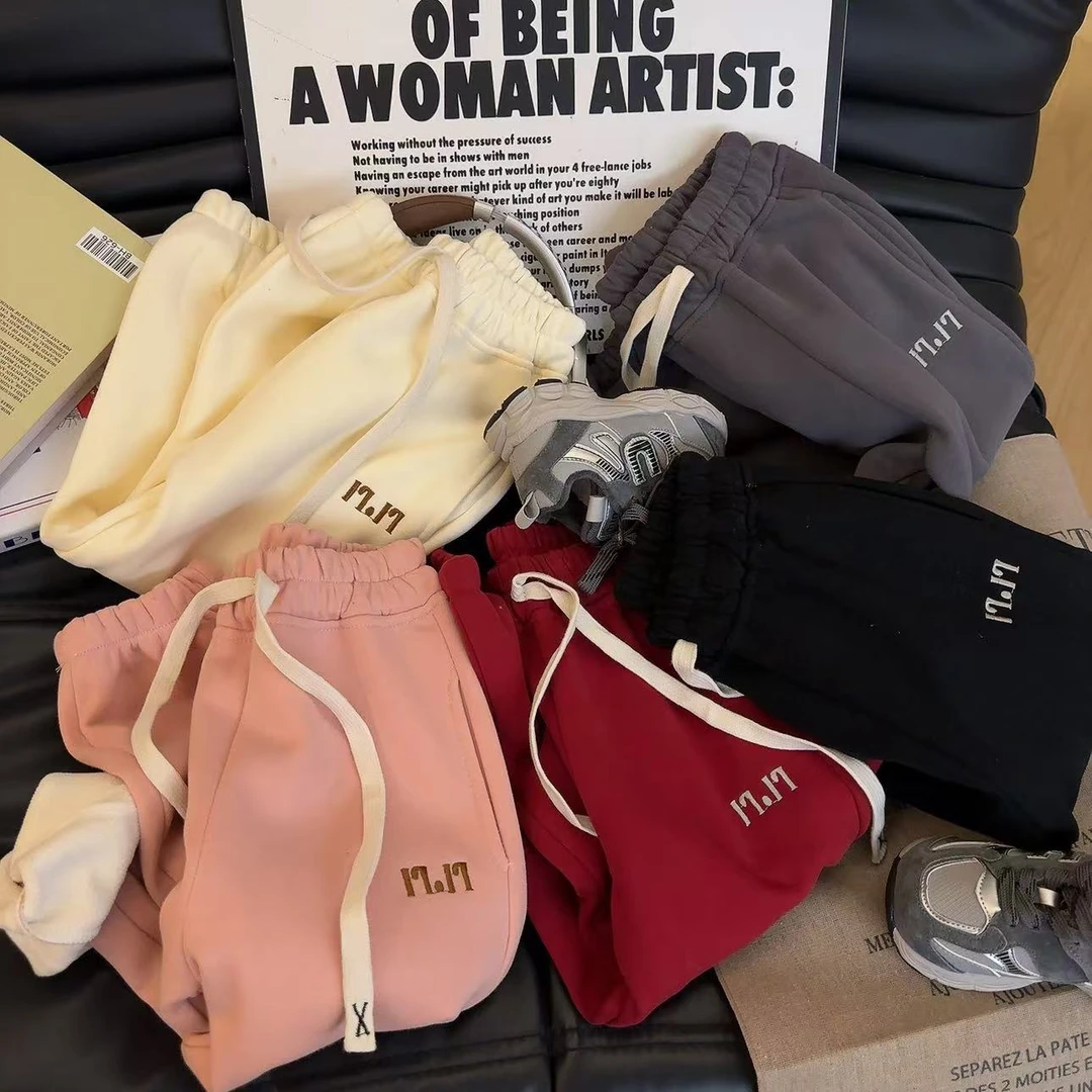 儿童加绒裤子秋冬下装外穿男女童加厚中大童休闲裤秋冬款