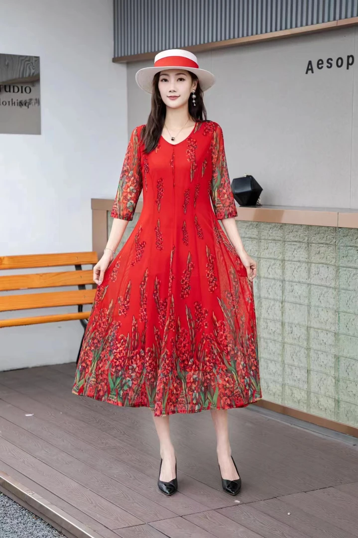 【二姐家】品牌 台湾纱 连衣裙 888-115