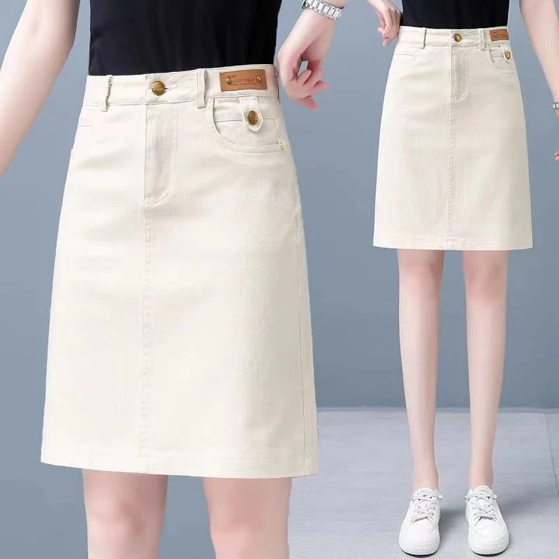 半身裙女夏季2025新款高腰显瘦显高百搭休闲韩版a字裙包臀一步裙