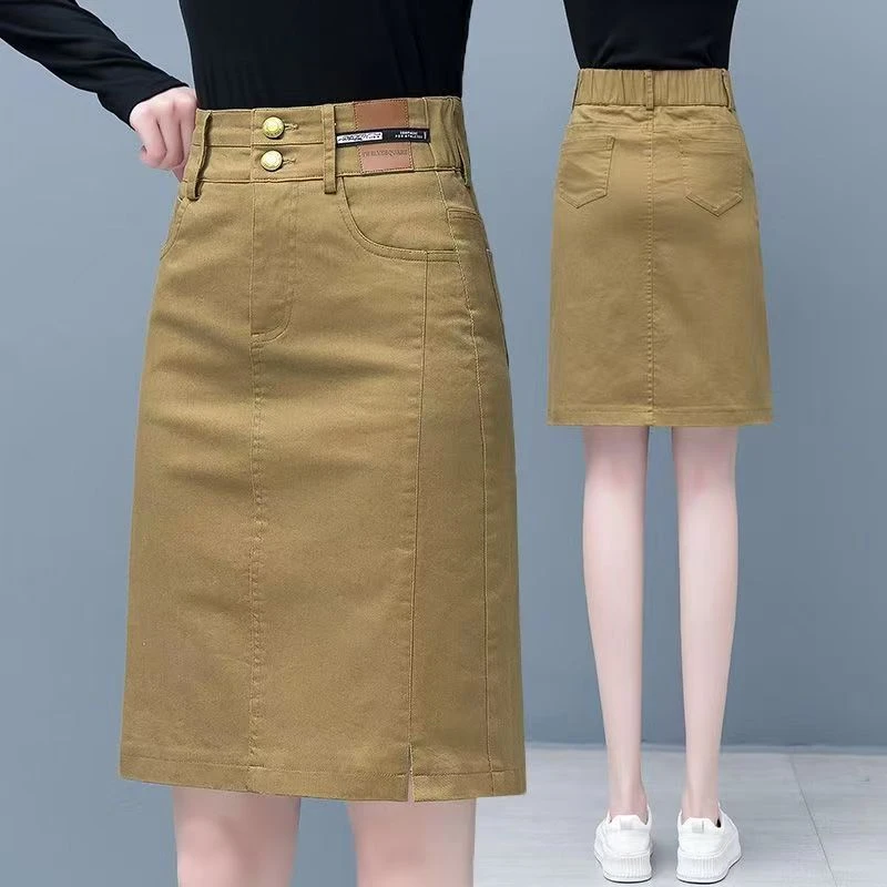 2025年春夏新款短裙女半身裙女高腰显瘦包臀裙时尚百搭a字一步裙