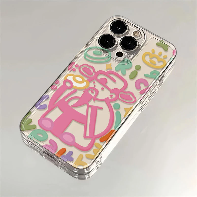 涂鸦线条财神适用苹果15手机壳iPhone11软/12/13透明14promax个性
