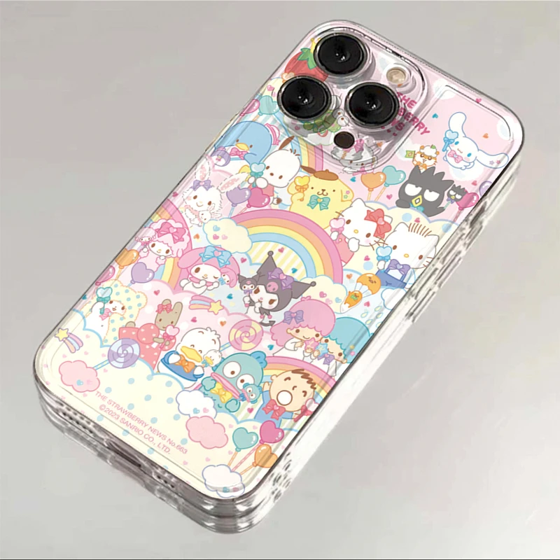 彩虹卡通派对适用iphone15/13苹果14手机壳15promax防摔苹果11pro