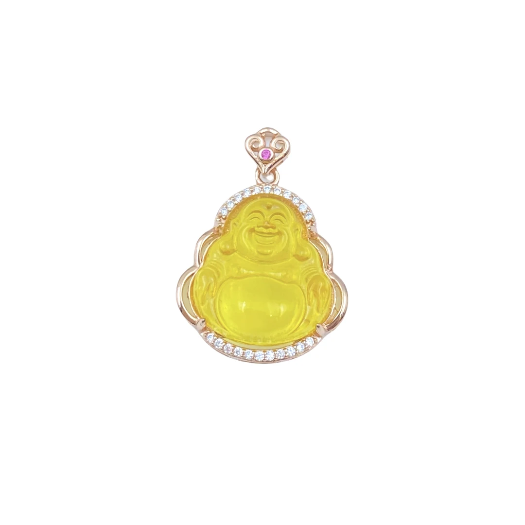 琥珀佛公吊坠M61X