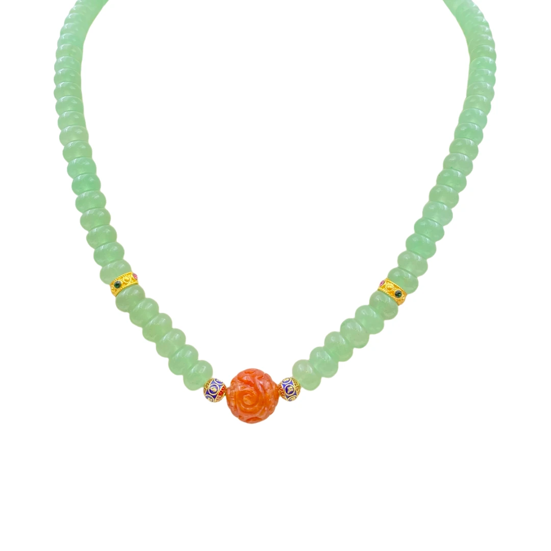 东陵玉项链X377X合金