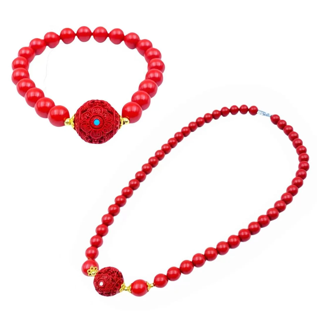 天然辰砂朱砂国风真言路路通套装Y2068X合金