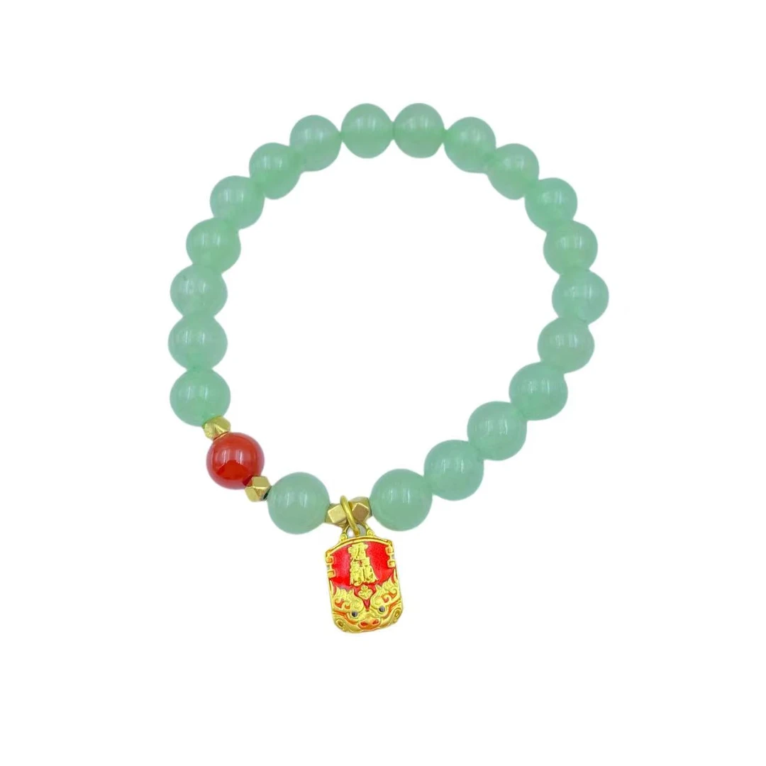 东陵玉小龙牌手链S936X合金