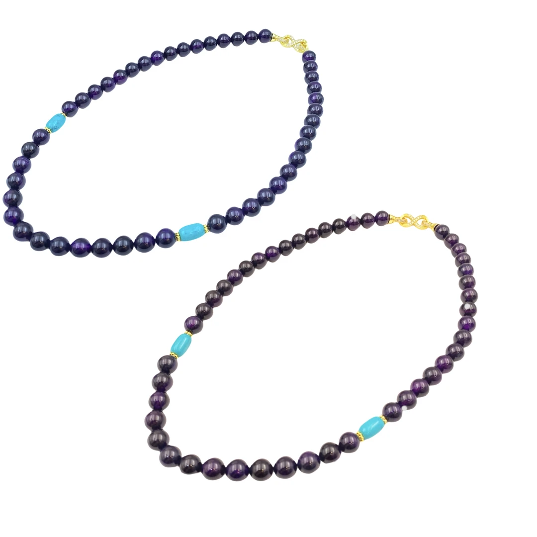 玉化紫玫瑰玛瑙项链X603X合金多样性只发一件