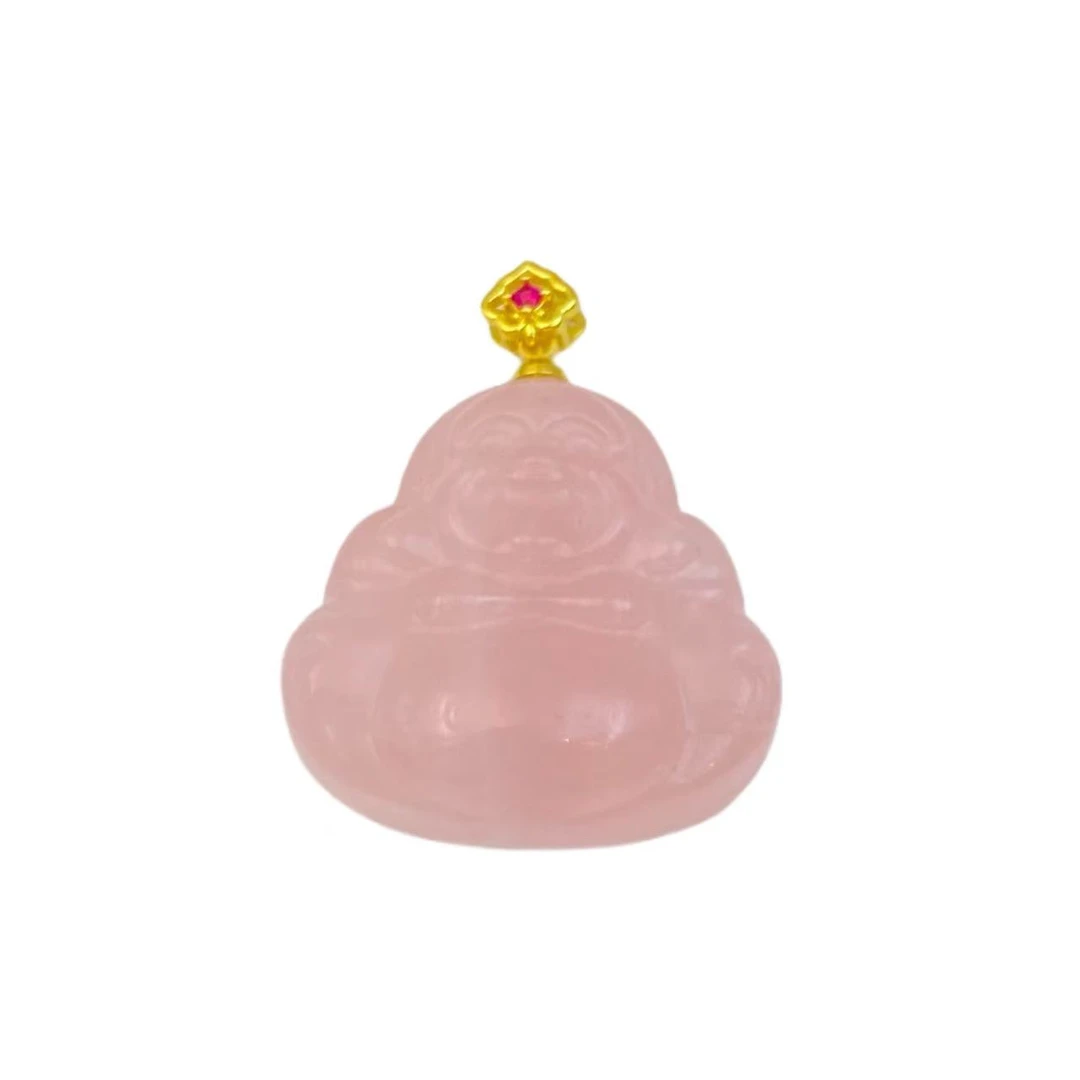 水晶清爽藕粉佛公吊坠Y2229X合金