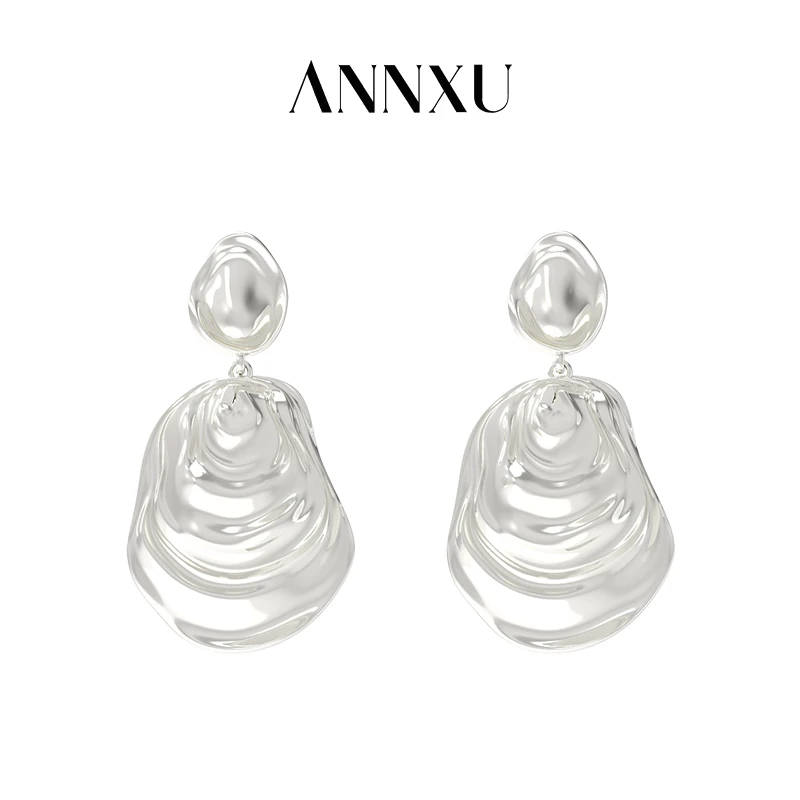 ANNXU 铜合金耳饰 水纹系列简约个性时尚小众设计水纹涟漪耳环