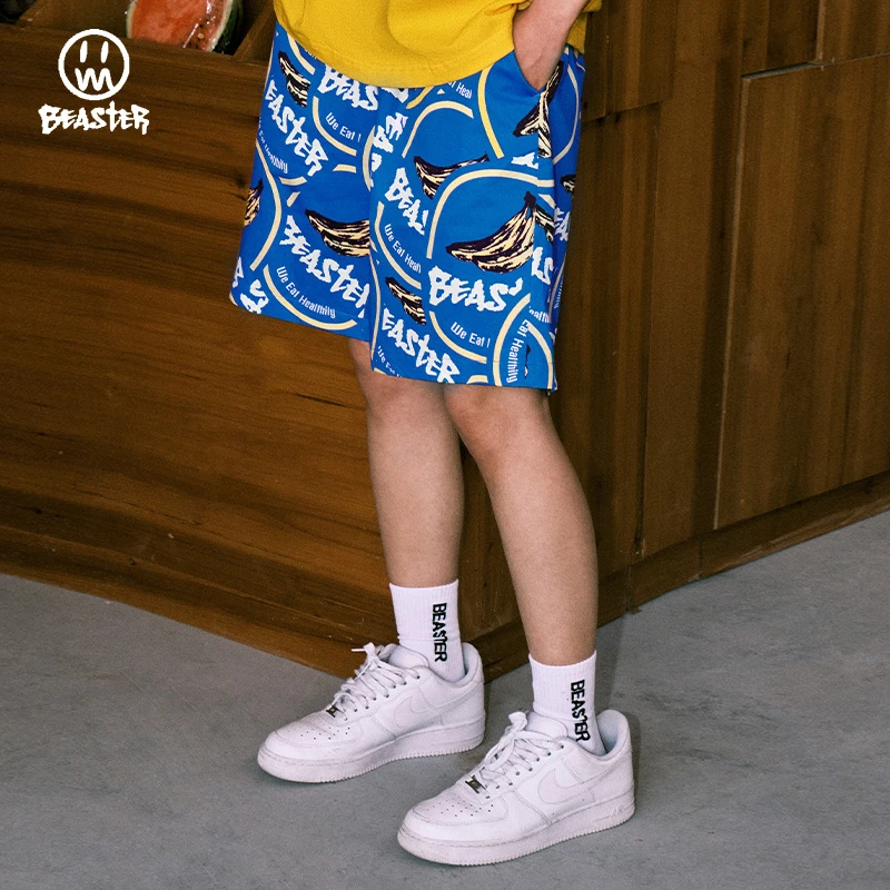 BEASTER水果满印休闲短裤男夏季撞色美式复古潮五分裤
