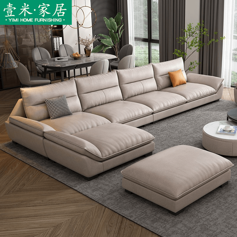 现代客厅科技布沙发北欧大小户型创意贵妃转角组合乳胶沙发简约