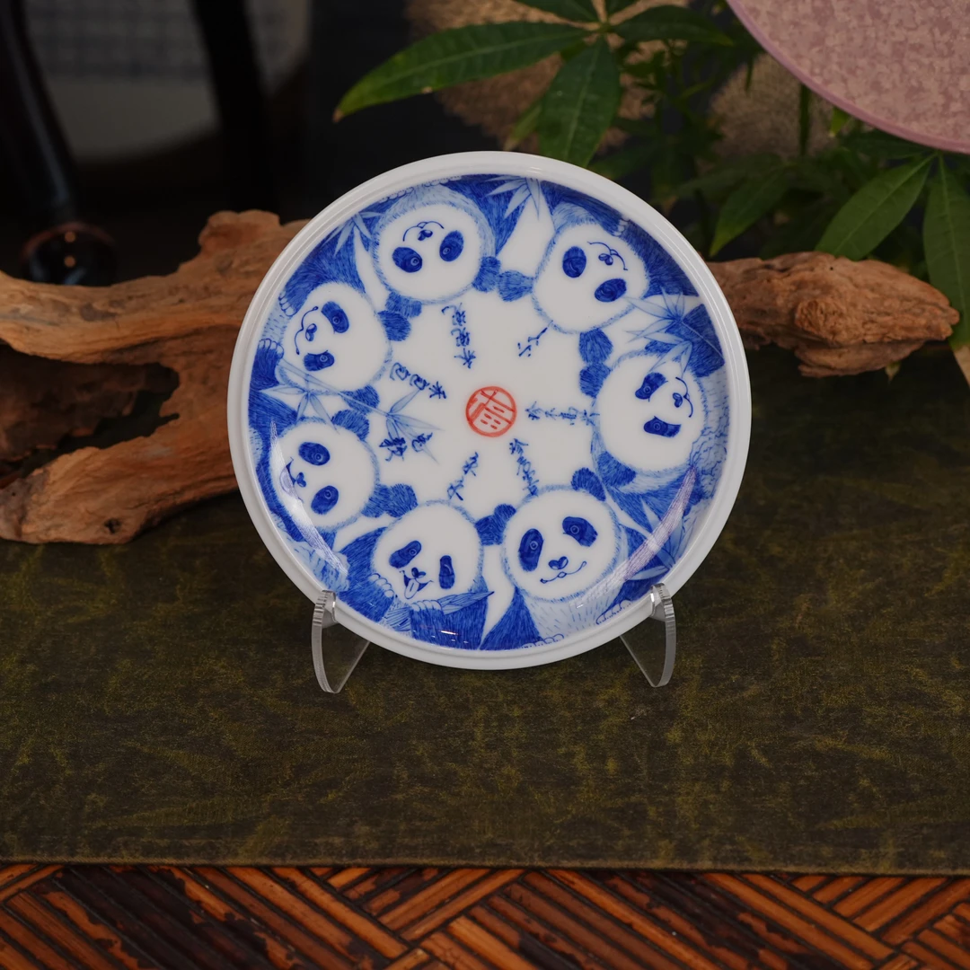 画堂春画堂春画堂春青花熊猫壶承