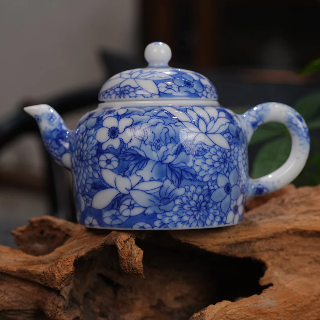 画堂春画堂春画堂春青花蓝地万花容天壶