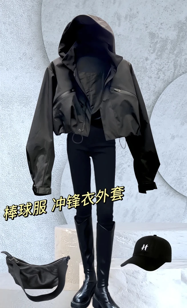 2023时尚冲锋衣外套夹棉加厚宽松显瘦秋冬季女士加绒百搭小个子