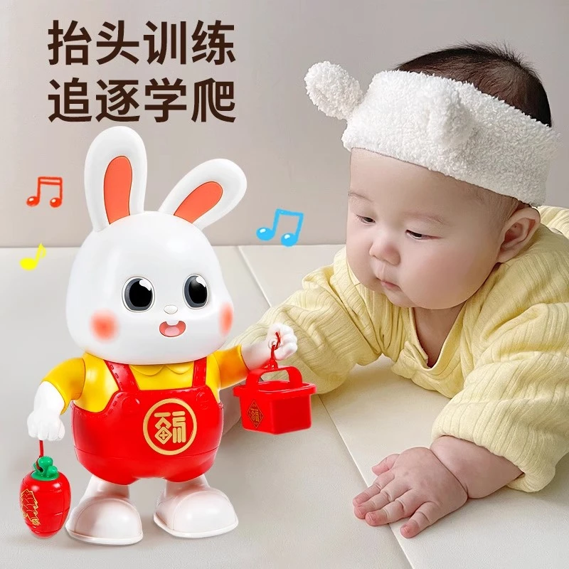电动小福兔婴儿跳舞练抬头学爬0-1岁摇摆益智早教训练宝玩具礼物