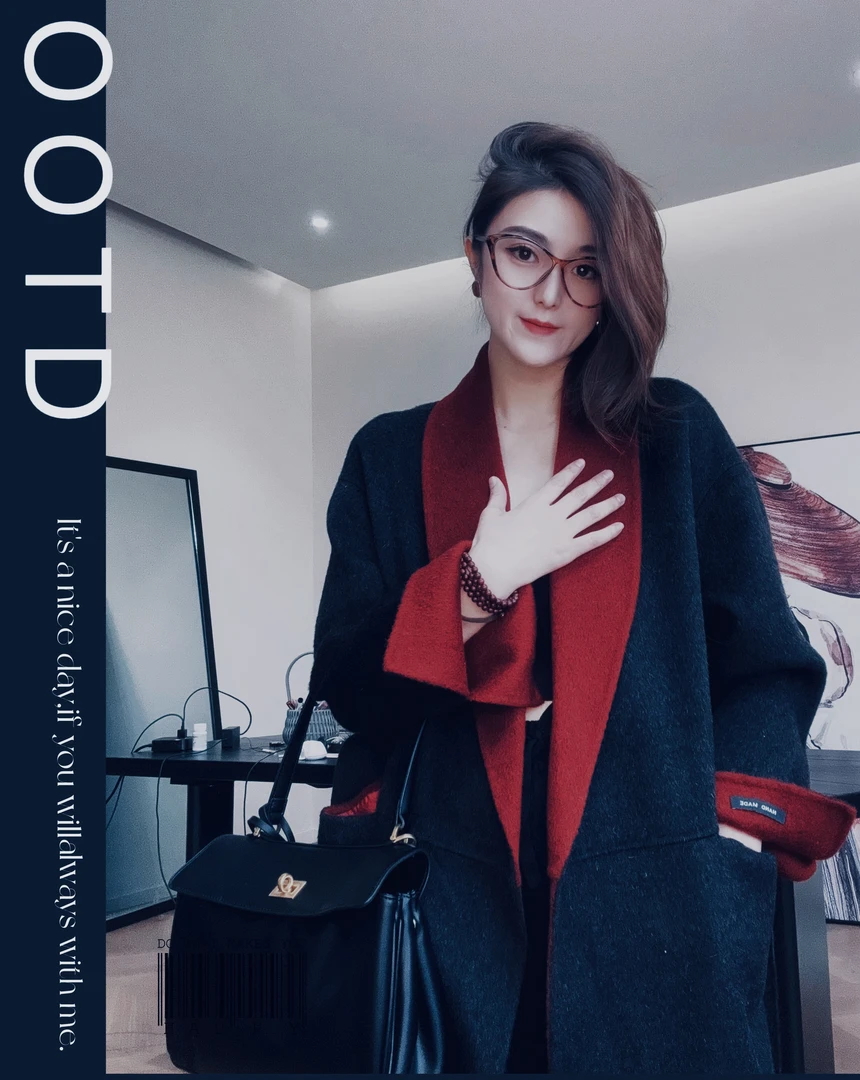 【IRIS玫瑰恋人】2024新款羊毛设计师款AB显瘦百搭气质款大衣