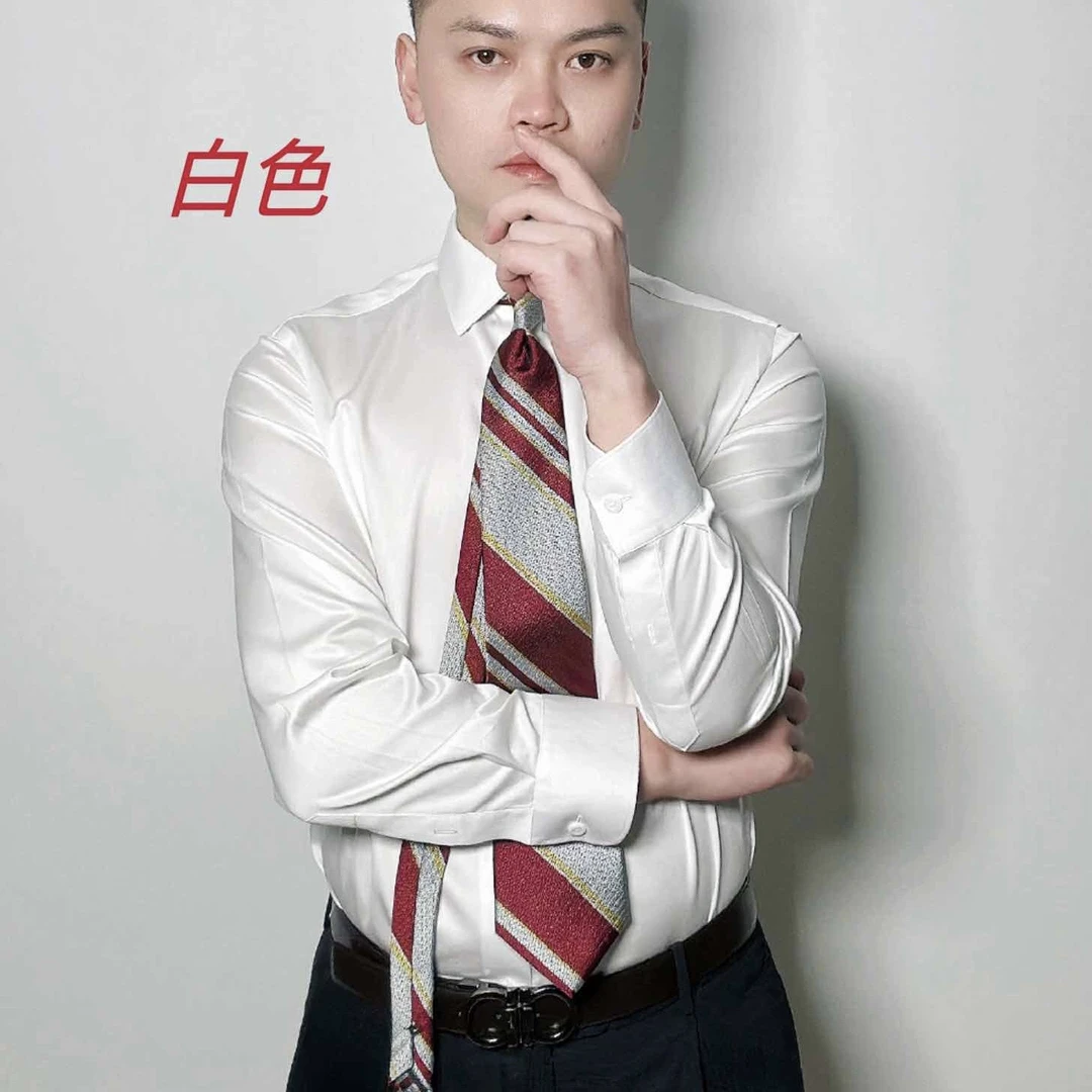 小老弟蓝衣人正品200支4股长绒棉有光泽很细腻男士商务秋季衬衫