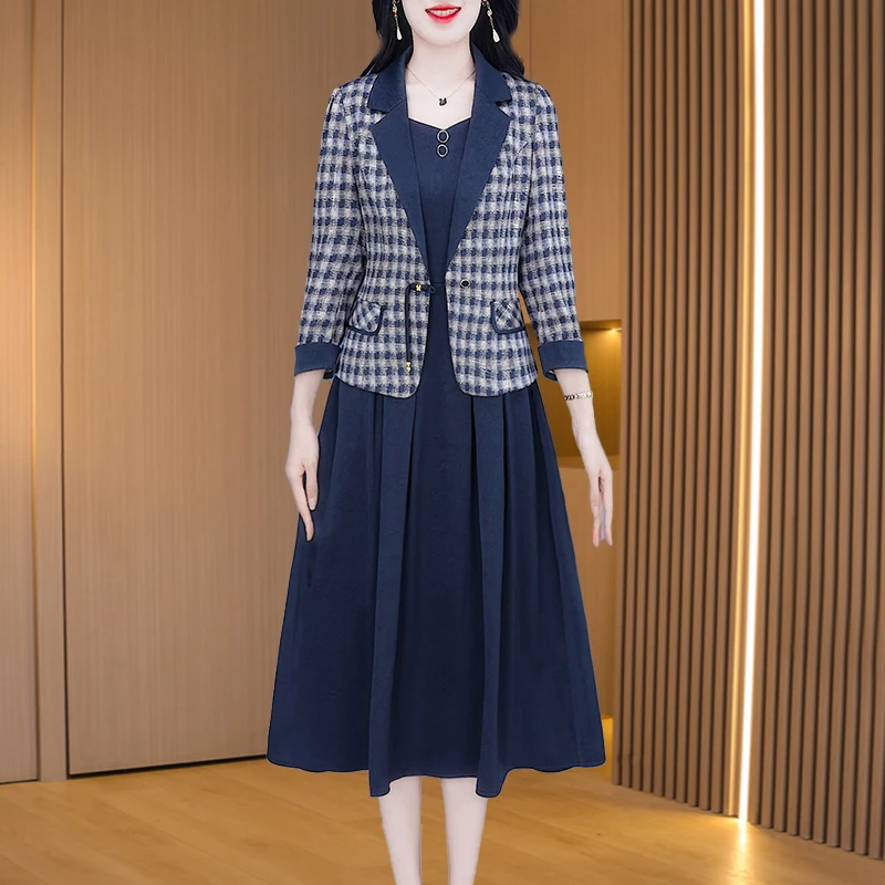 【外套+裙子】21392优雅新款气质时尚套装大气显瘦套裙M-4XL-CYH