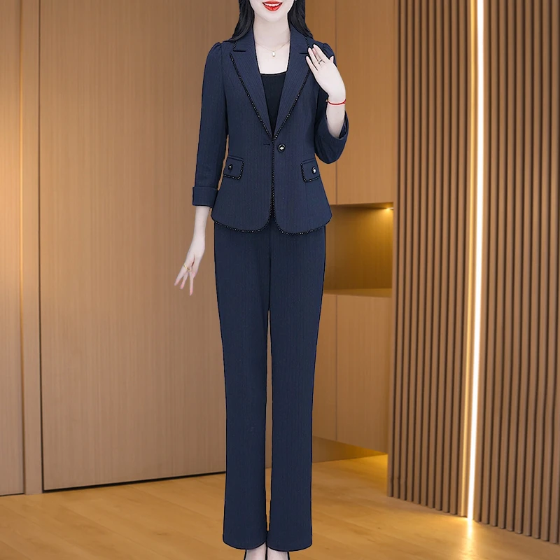 【上衣+裤子】21544优雅气质时尚大气减龄休闲显瘦俩件套M-4XL-XHN