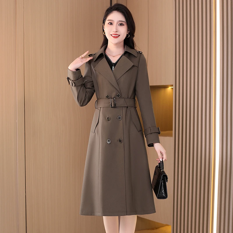 【萱】17960时尚气质韩版外套精致大衣休闲减龄洋气风衣M-4XL-XHN