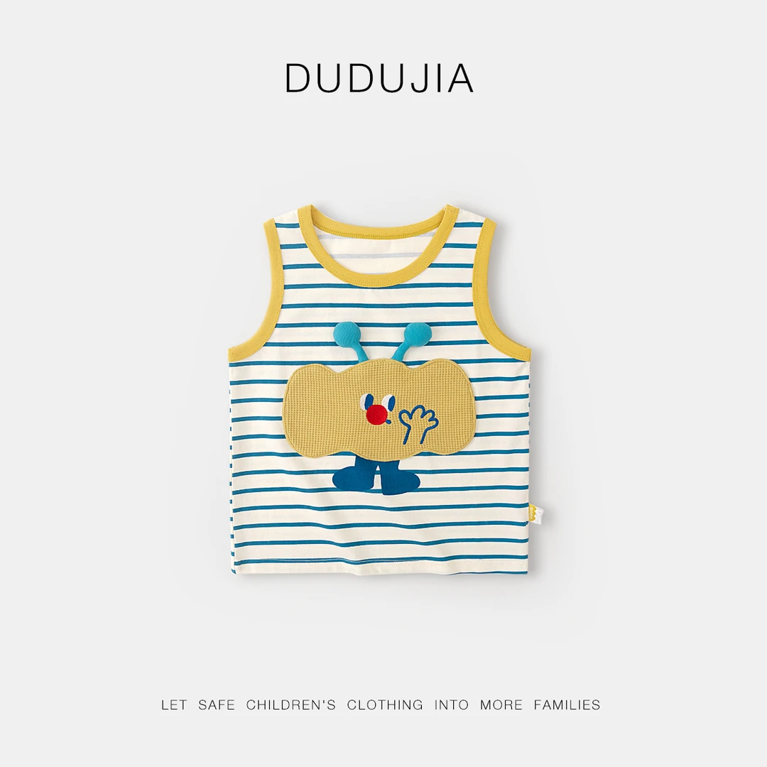 【现货】嘟嘟家儿童卡通萌趣薄款背心宝宝夏款无袖上衣T4BBX021