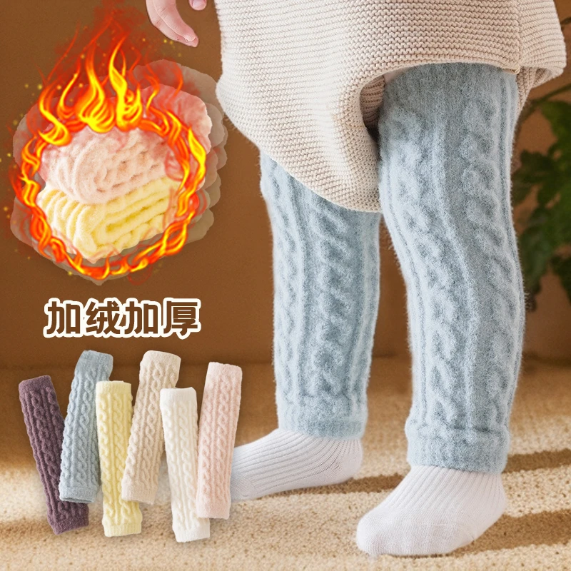 婴儿护膝秋冬款加厚长筒护腿新生幼儿宝宝冬季换尿裤护腿保暖袜套