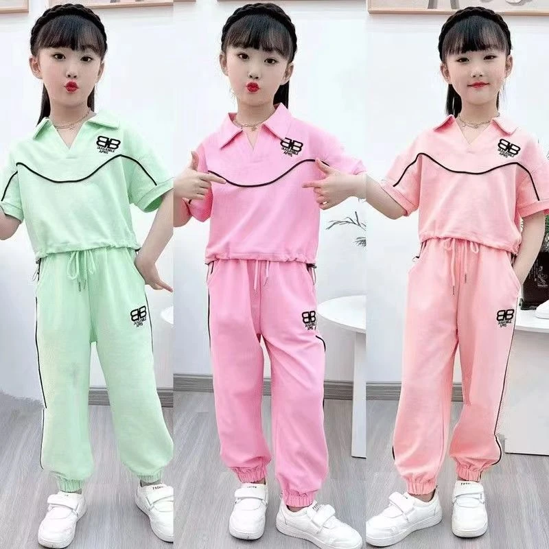 2025夏季女童运动套装宽松休闲洋气两件套儿童运动套小女孩夏装潮