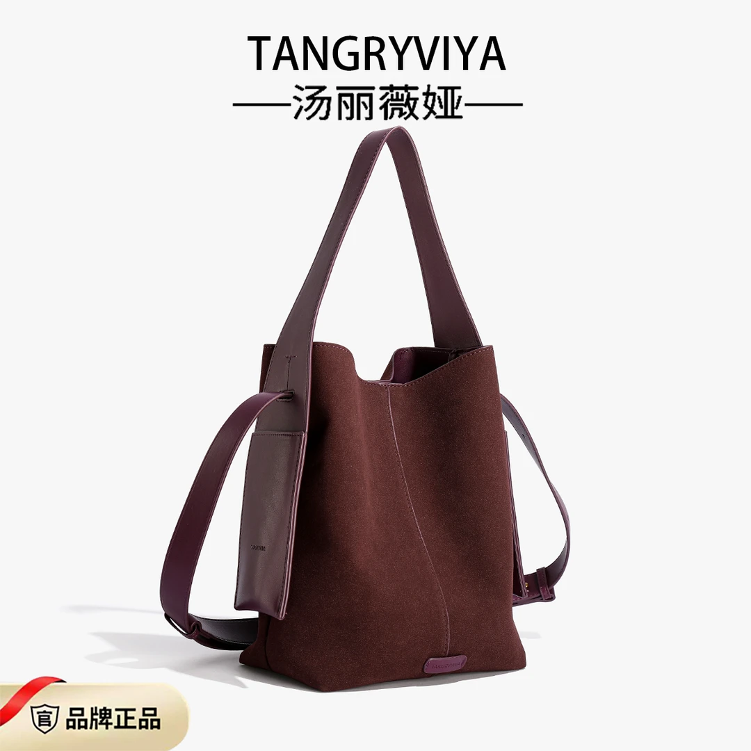 小众设计挂耳托特包2024秋冬大容量单肩斜挎包