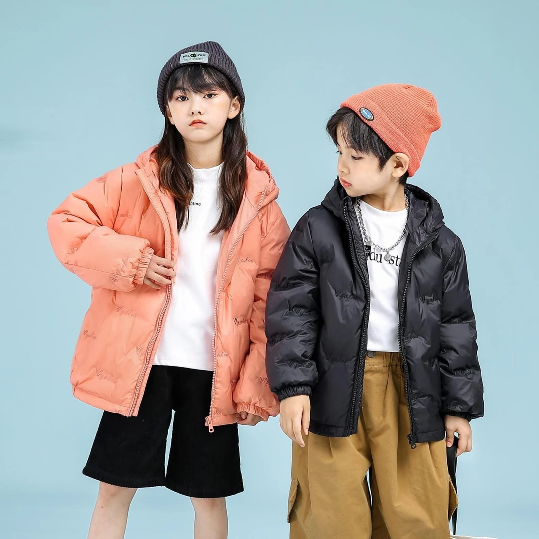 V/雅鹿【ZJ】2023新款羽绒服加厚短款男女童中大童宝宝轻薄连帽