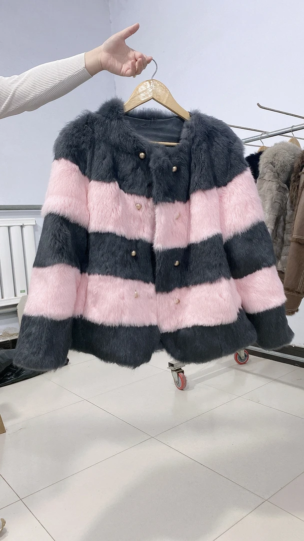 2023时尚新款整皮兔毛外穿