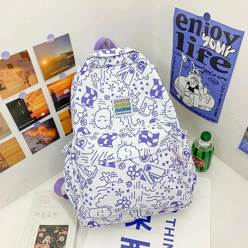 新款背包女时尚潮流小熊双肩包包韩版日系简约开学款学生背包