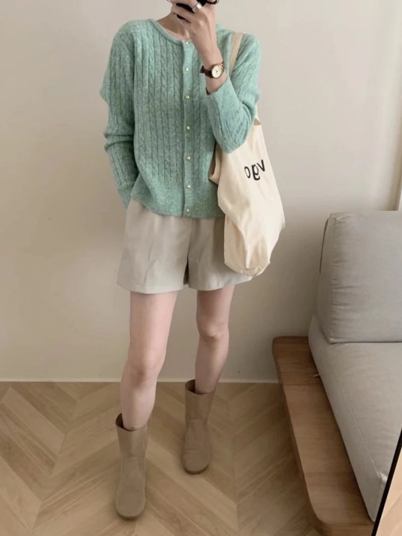 slx@ 麻花毛衣开衫8611