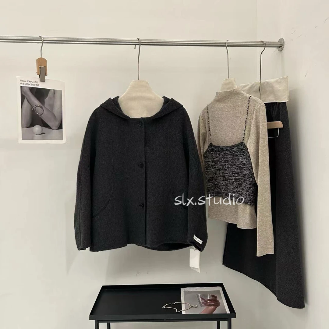 slx@ 9033 连帽羊毛外套韩版