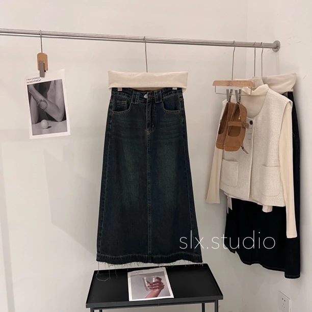 slx@ 578 须边牛仔半裙